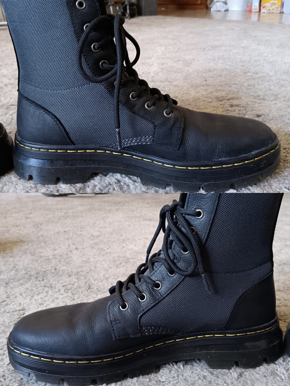 🖤 Dr. Martens Combs II Combat Boots Lightweight Mens 10 Black Gray Doc - Picture 9 of 16